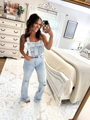Meaningful Moments Wide Leg Distressed Overalls - QUICK PREORDER
