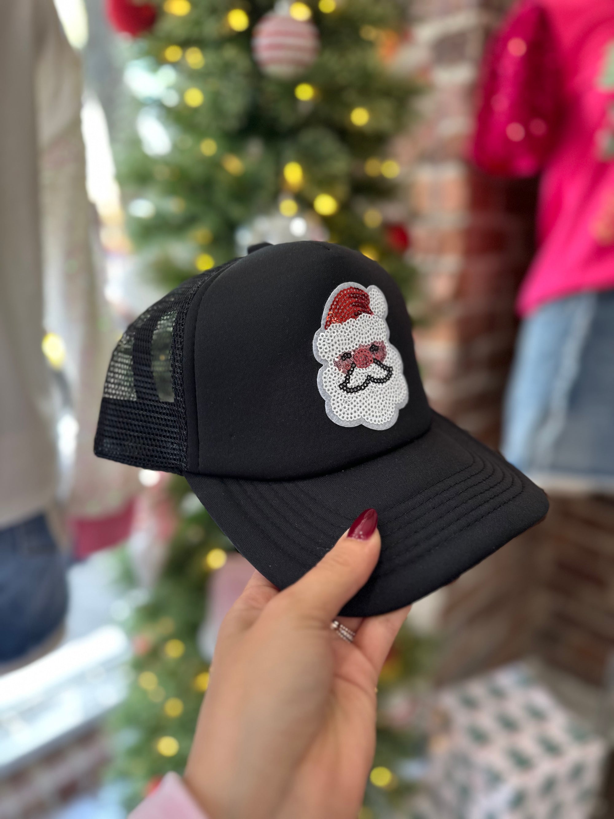 Sparkle Santa Sequin Trucker Hat