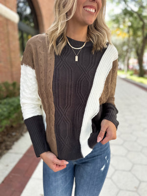 Looking For Love Cable Knit Sweater