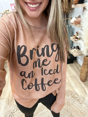 Iced Coffee Ribbed Oversized Tunic Top