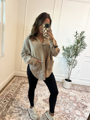 Kick It With Me Hooded Knit Top - Taupe