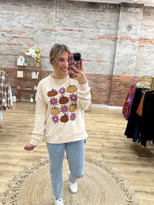 Pumpkins & Florals Pullover