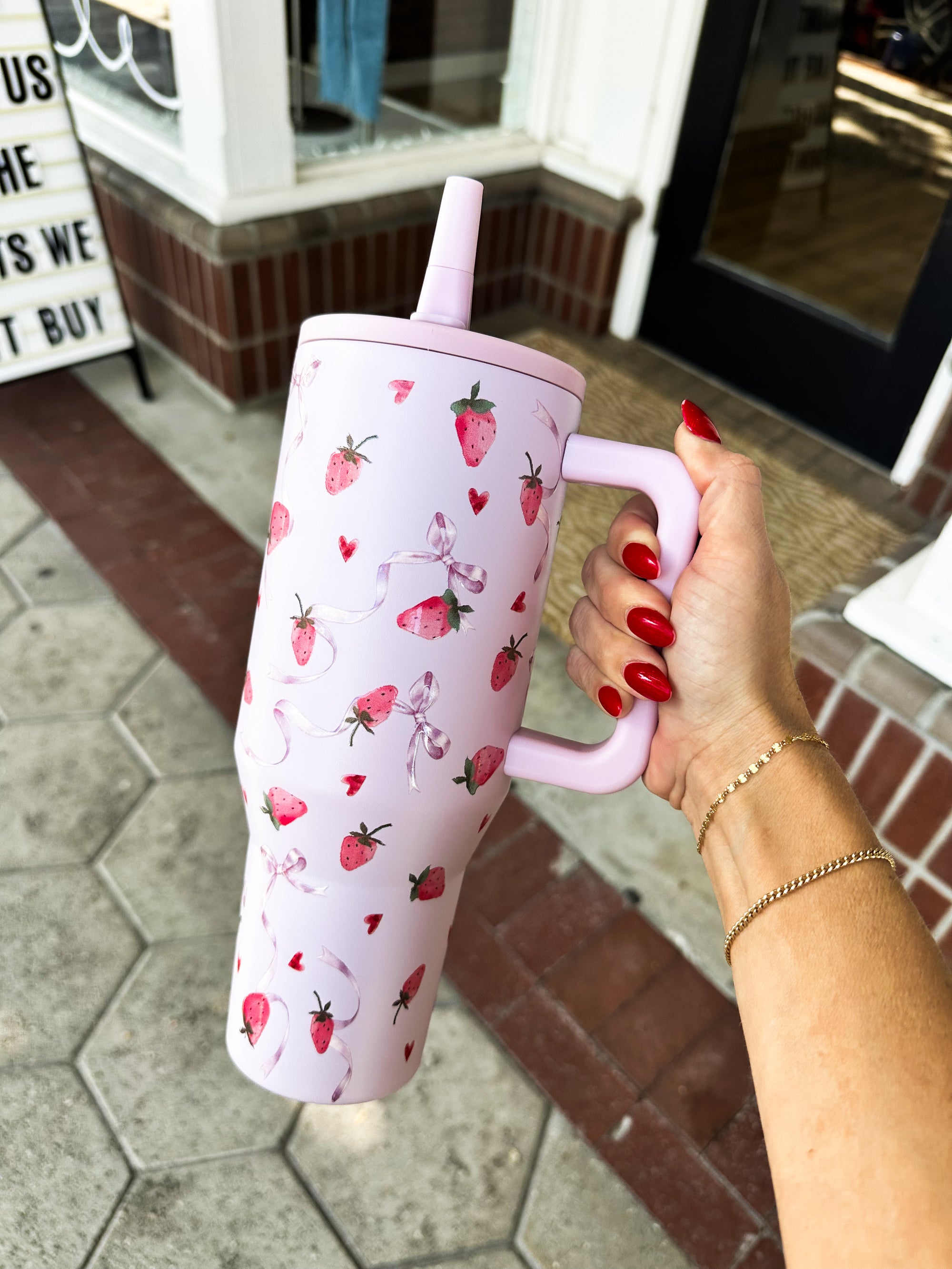 Strawberries & Cream Insulated Vacuum Tumbler