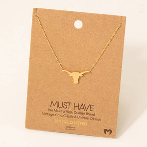 Dainty Bull Head Necklace