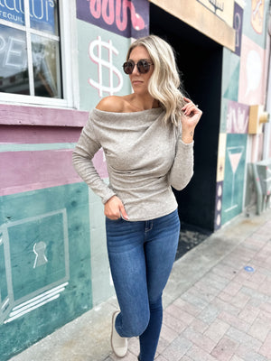 Endless Charm One Shoulder Top - Latte