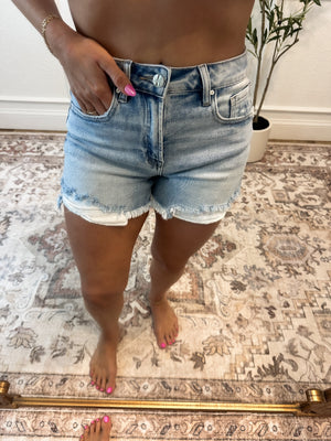 Avery High Rise Distressed Shorts