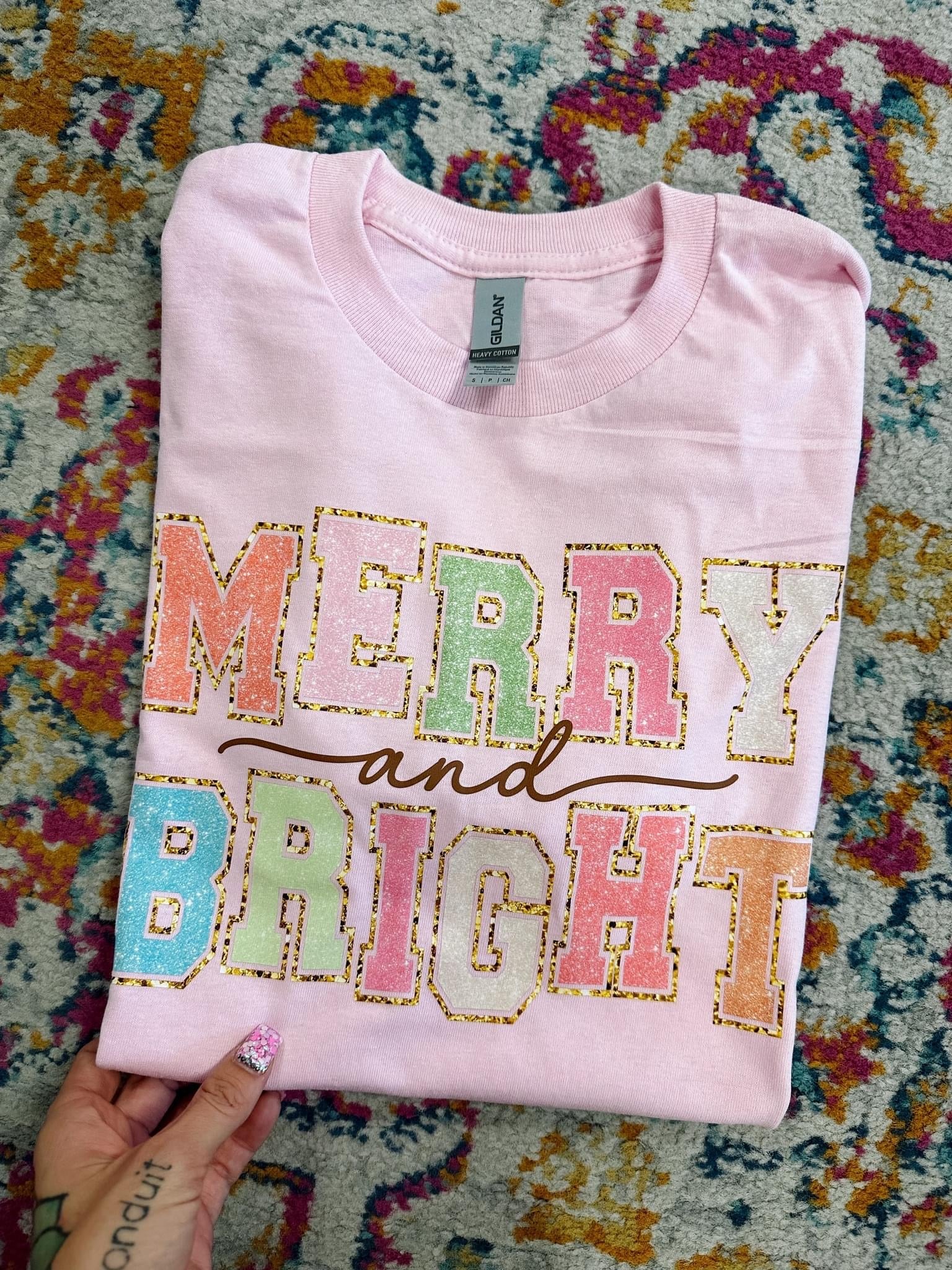 Varsity Merry & Bright Tee - PREORDER