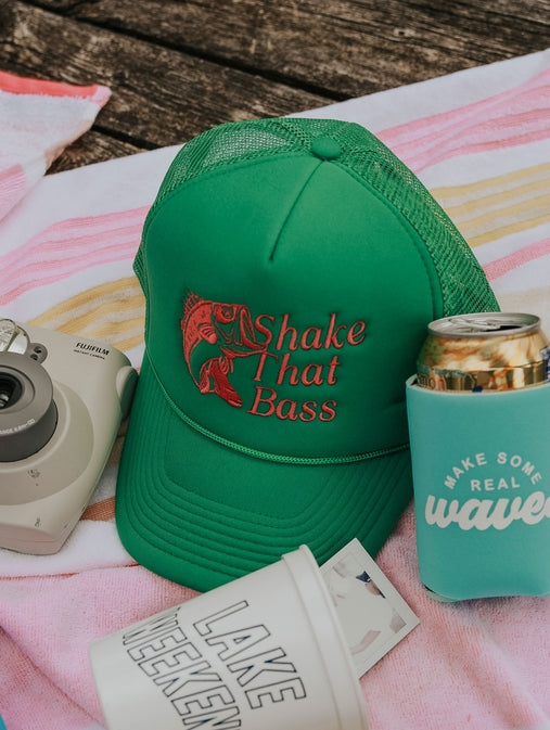 Shake That Bass Green Trucker Hat