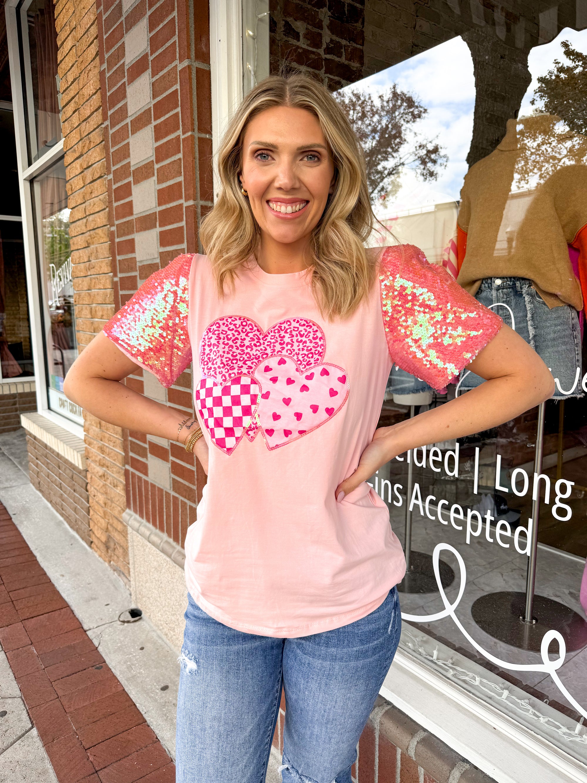 Lover Girl Sequin Sleeve Top