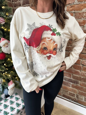 Vintage Santa Long Sleeve Tee w/ Bling