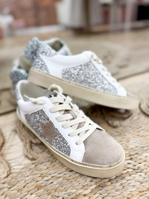 Gabby Silver Glitter Sneakers