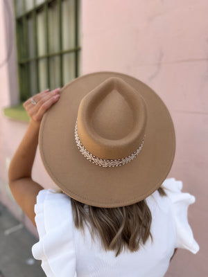 Born To Run Wide Brim Hat - Tan