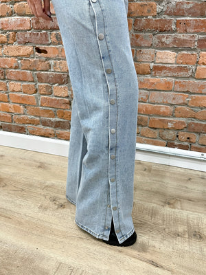 Haven Mid Rise 90s Straight Button Leg Pants