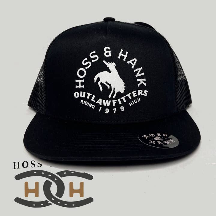 Ridin' High Bronc Men's Hat - Black/White