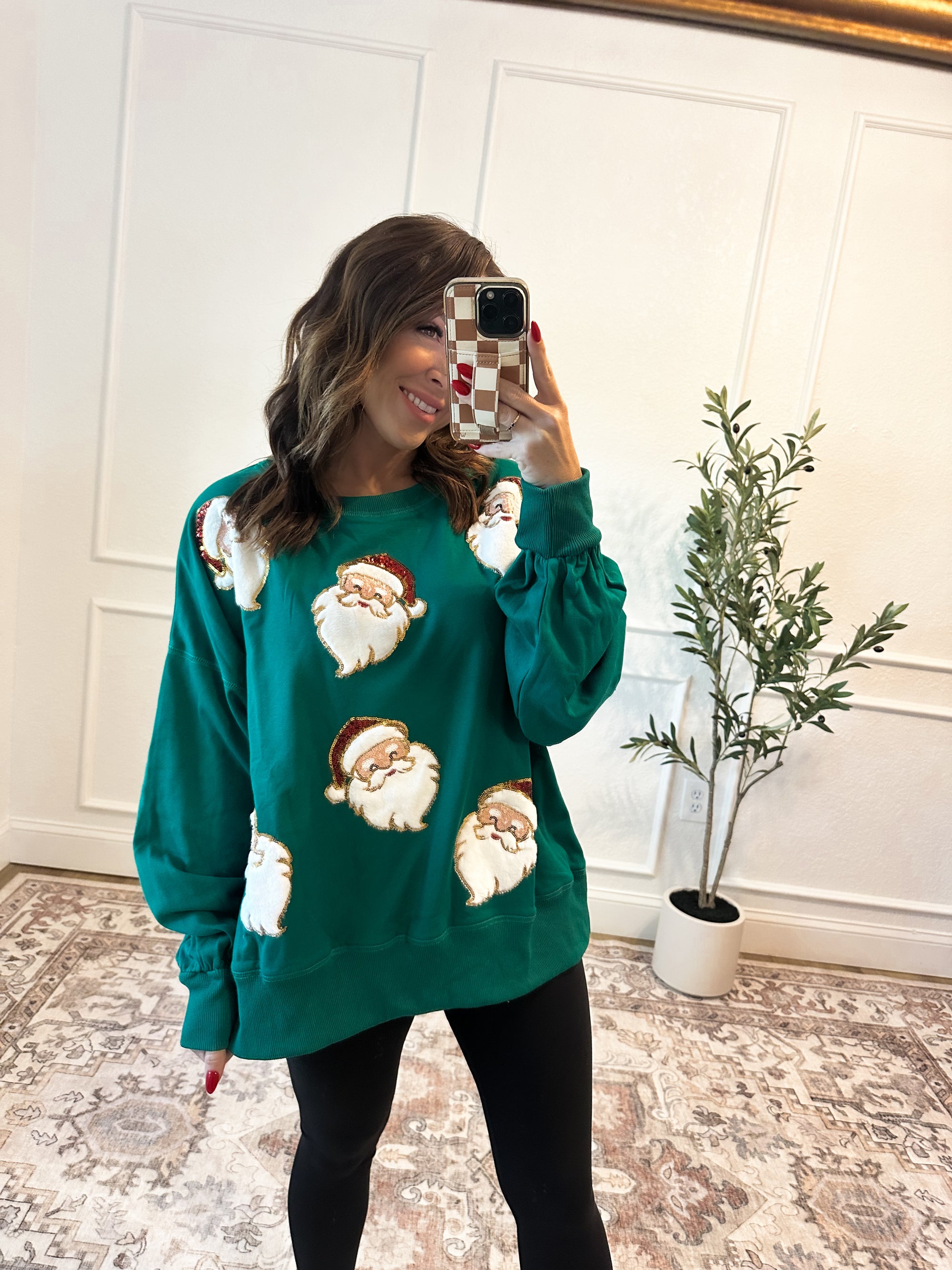 Jolly Ole St. Nick Embroidered Pullover