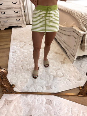 Country Club Striped Mini Skort - Green
