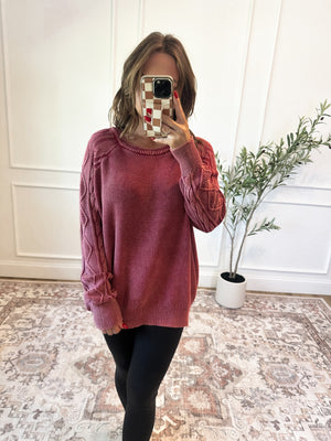 Dare To Dream Crewneck Sweater - Wine