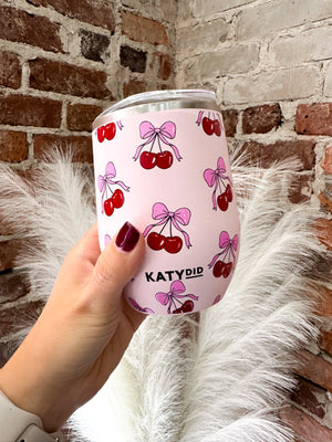 Cherry Bow Stemless Wine Tumbler