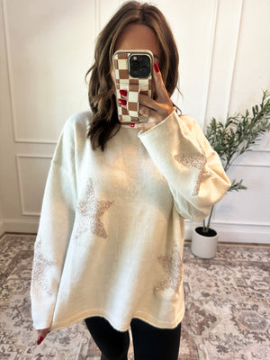 Born To Shine Sequin Star Sweater