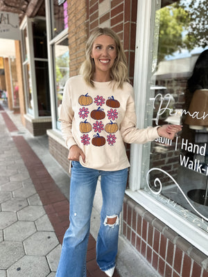 Pumpkins & Florals Pullover