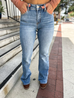 Elizabeth Mid Rise Classic Flare Jeans