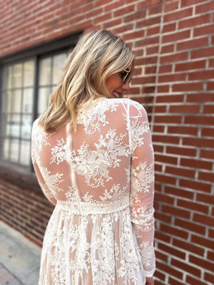 Love That Lasts Floral Lace Maxi Dress - Ivory