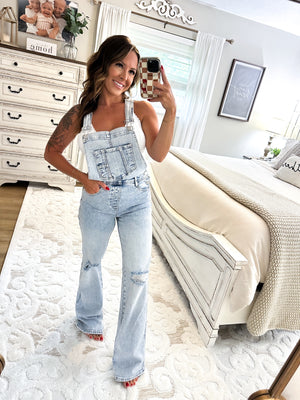 Meaningful Moments Wide Leg Distressed Overalls - QUICK PREORDER