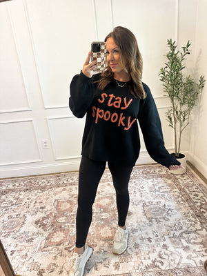 Stay Spooky Tinsel Lettering Sweater