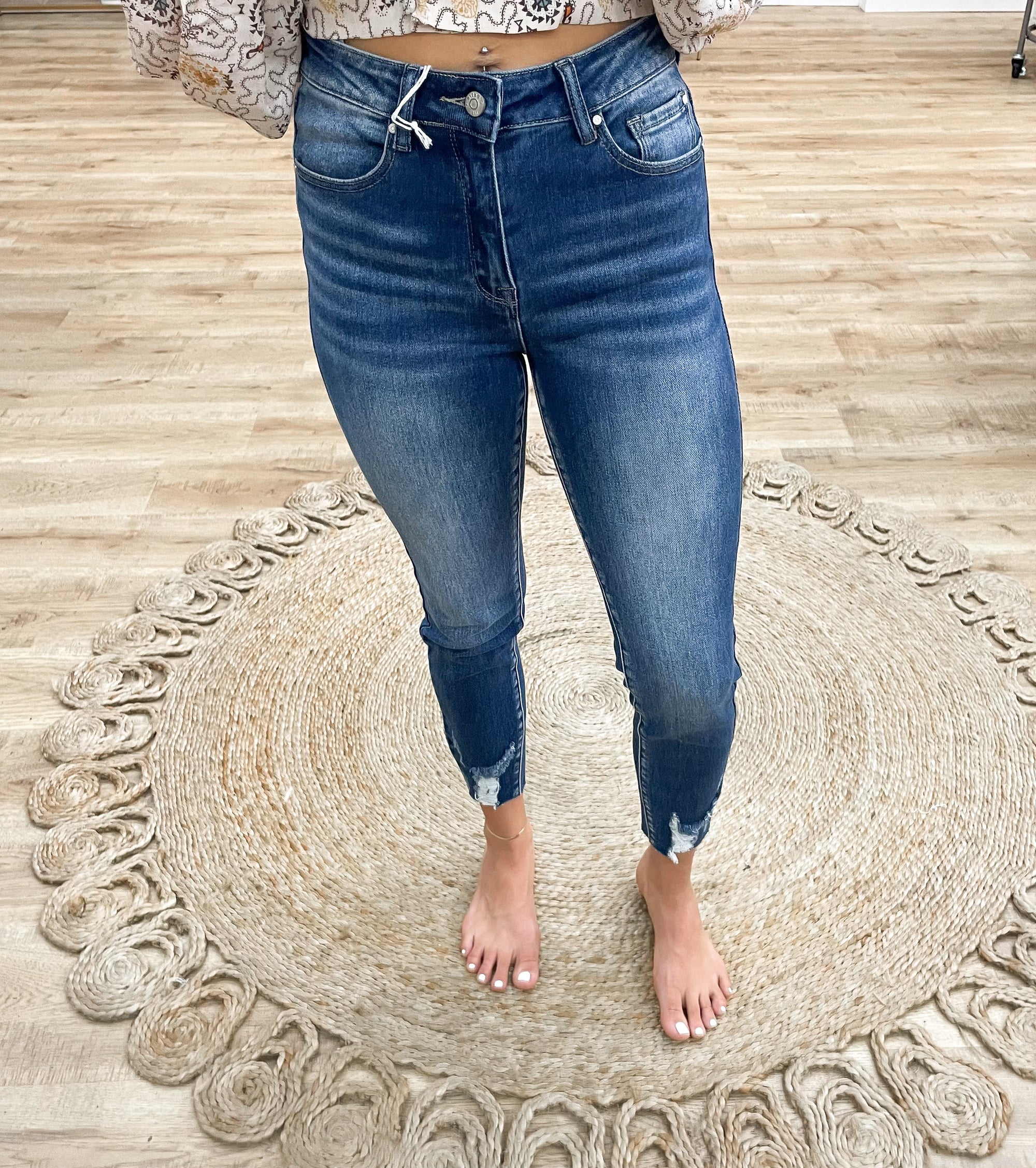 Callie High Rise Skinny Distressed Jeans