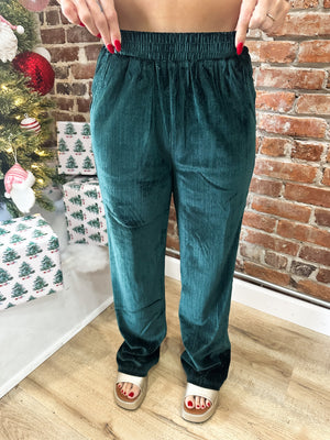 Seasons Greetings Shimmery Velvet Pants