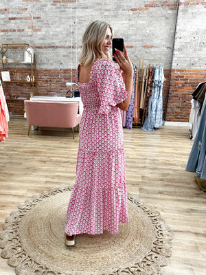 My Dream Date Flutter Sleeve Maxi Dress - Pink