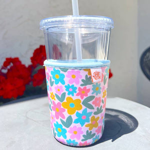 Iced Coffee Cup Cover - Sage Blooms