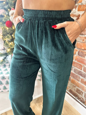 Seasons Greetings Shimmery Velvet Pants