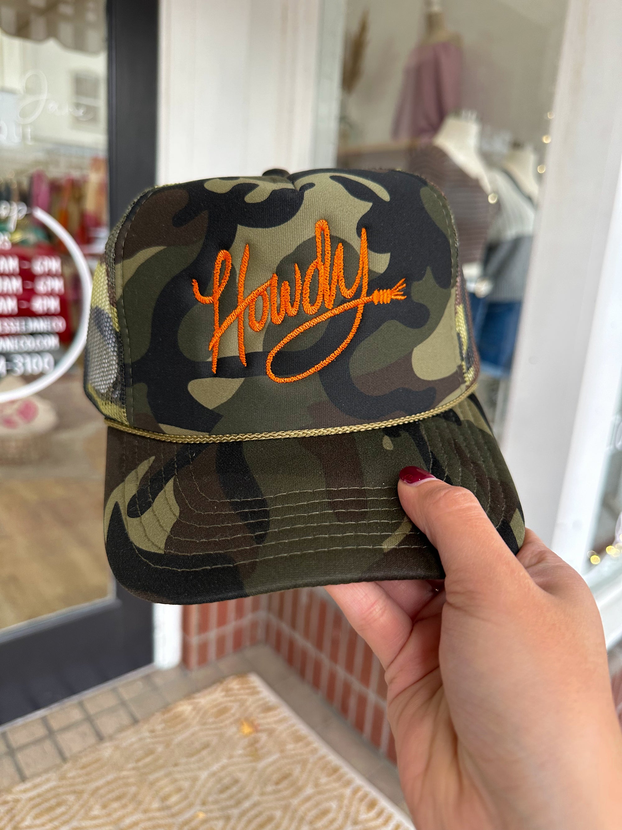 Howdy Rope Embroidered Trucker Hat