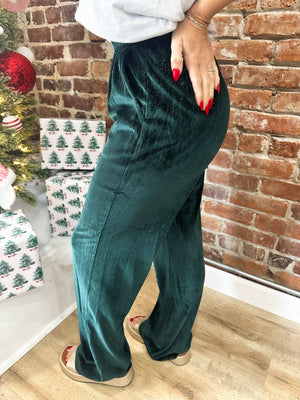 Seasons Greetings Shimmery Velvet Pants