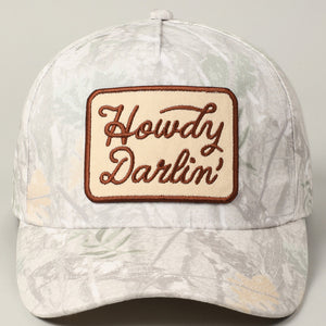 Howdy Darlin' Trucker Hat - White Camo