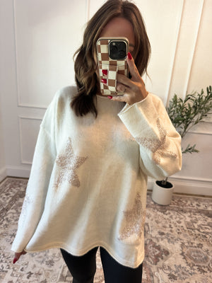 Born To Shine Sequin Star Sweater