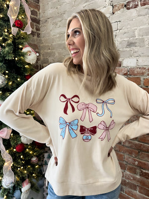 Jingle Bows Fleece Sweater