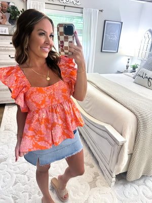All Up To You Flutter Sleeve Babydoll Top