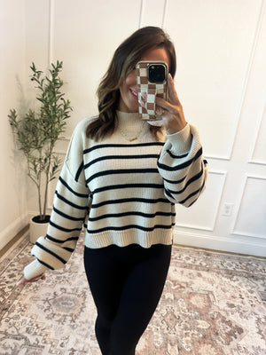 Thankful Hearts Mock Neck Sweater