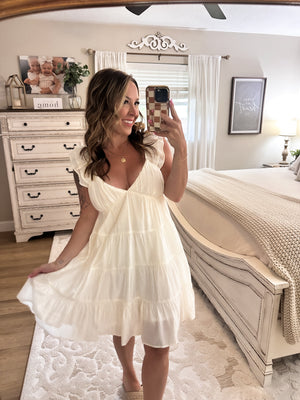 Good Graces Tiered Mini Dress - Ivory