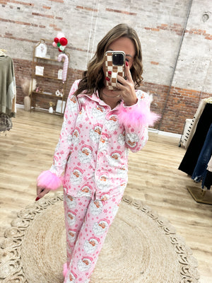 Better Not Pout Christmas Feather Pajama Set - QUICK PREORDER