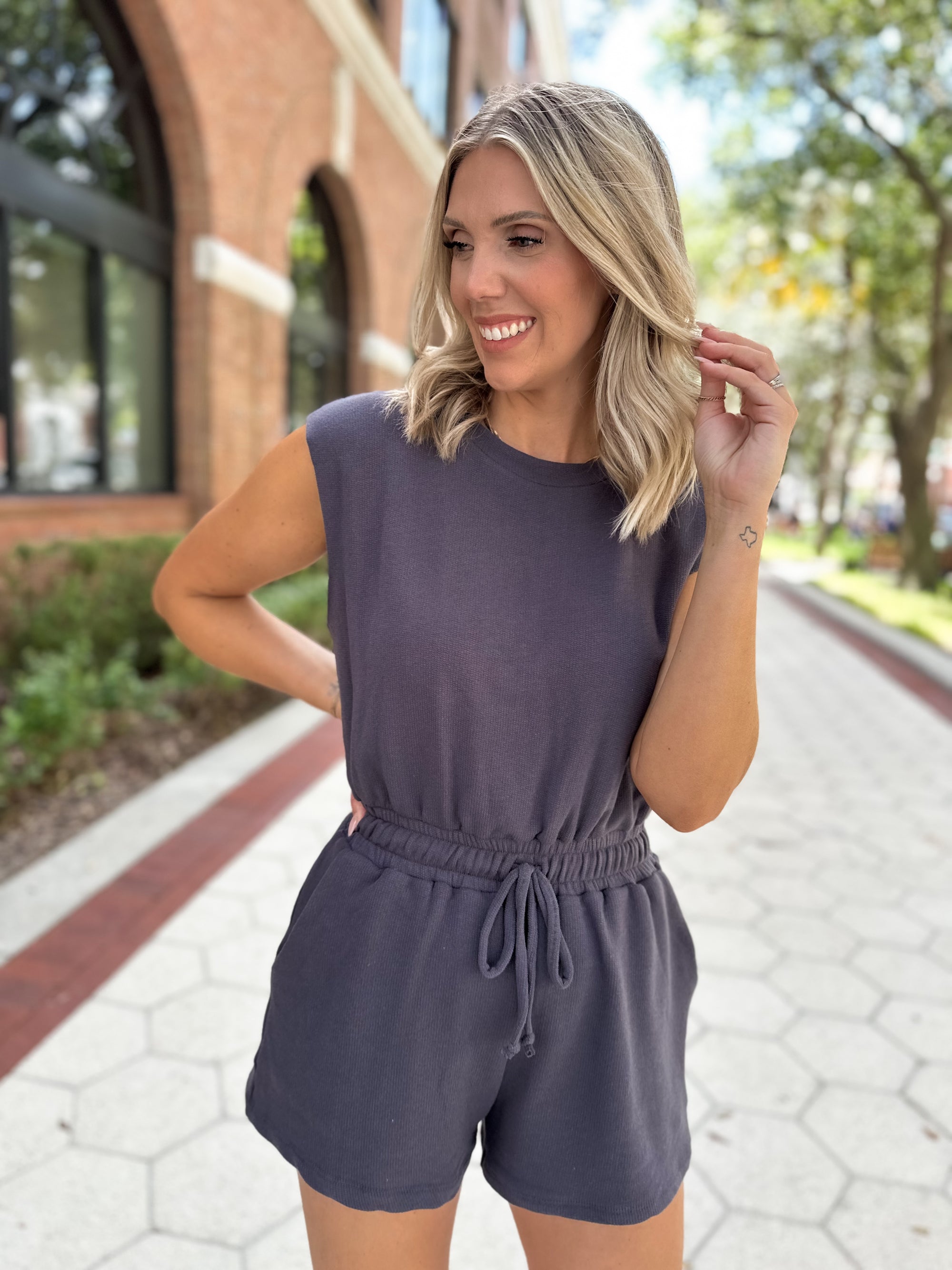 What About Forever French Terry Romper