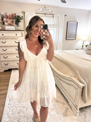 Good Graces Tiered Mini Dress - Ivory