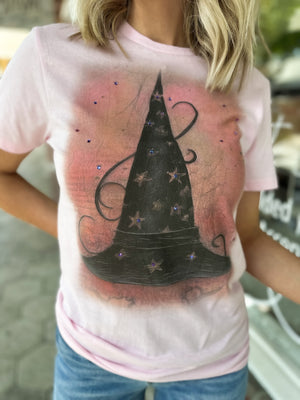 Pink Witch Hat Tee w/ Bling