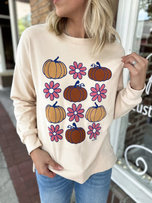 Pumpkins & Florals Pullover