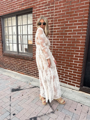 Love That Lasts Floral Lace Maxi Dress - Ivory