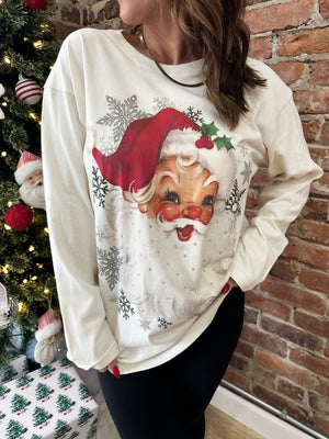 Vintage Santa Long Sleeve Tee w/ Bling