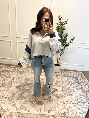 Chelsie Mid Rise Crop Flare Denim Jeans