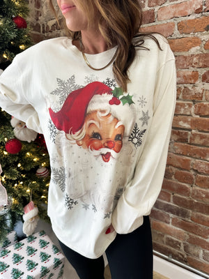 Vintage Santa Long Sleeve Tee w/ Bling